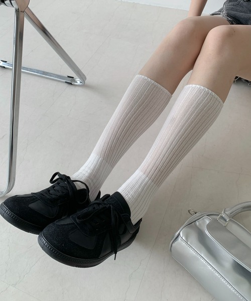 Teem Store（チームストア）の「リブ ハイソックス（ソックス/靴下・レディース・グレー/ホワイト/ブラック・F）」の17枚目の写真