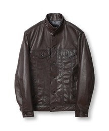 MEN'S BIGI | シープレザーアンティークムラ加工トラッカージャケット(ブルゾン)