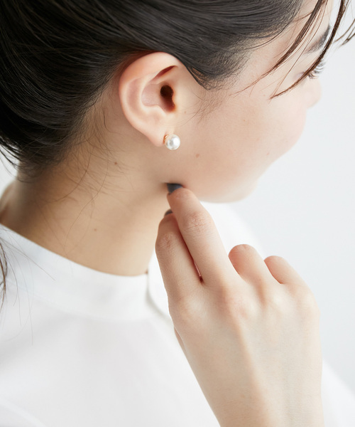 ROPE' PICNIC（ロペピクニック）の「ミニリボン・クリアボールピアスセット（ピアス（両耳用）・レディース・ホワイト/オフホワイト・FREE）」の4枚目の写真