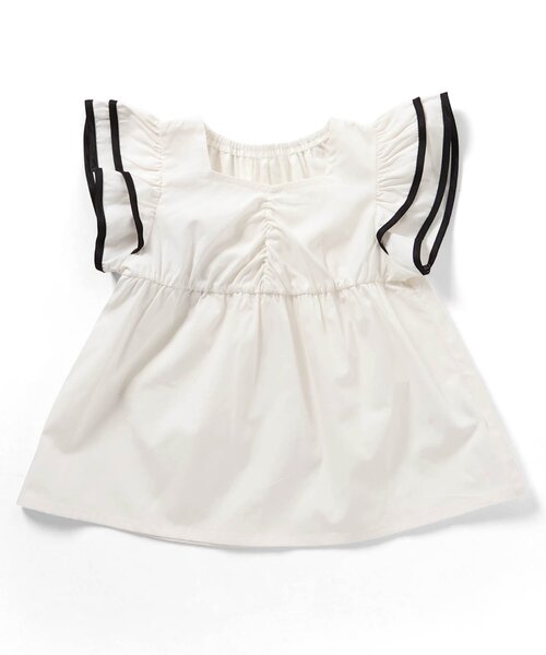 apres les cours（アプレレクール）の「【WEB限定】パイピングフリルチュニック（チュニック・キッズ・ピンク/ブラック/アイボリー・80/90/100/110/120/130/140）」の2枚目の写真