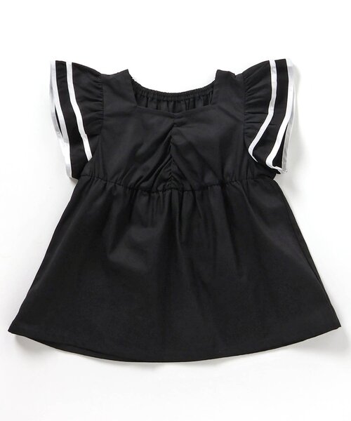 apres les cours（アプレレクール）の「【WEB限定】パイピングフリルチュニック（チュニック・キッズ・ピンク/ブラック/アイボリー・80/90/100/110/120/130/140）」の4枚目の写真