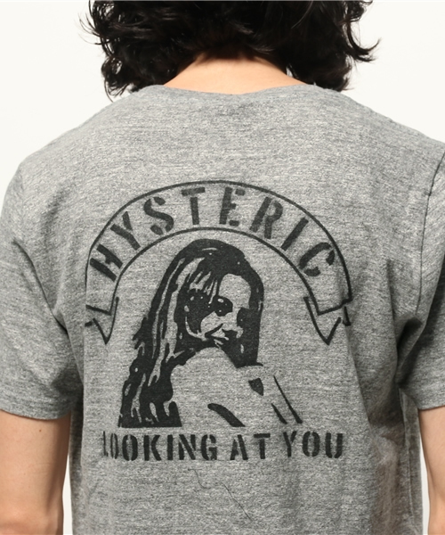 HYSTERIC GLAMOUR(ヒステリックグラマー)の「LOOKING AT YOU pt ポケ付T-SH(Tシャツ/カットソー・メンズ・ネイビー/トップグレー/グリーン系カモフラージュ/ブラック/ホワイト・LARGE/SMALL/MEDIUM/X-LARGE)」の16枚目の写真