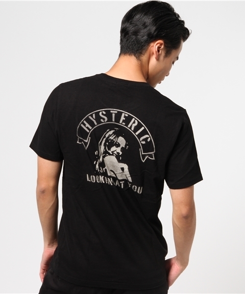 HYSTERIC GLAMOUR(ヒステリックグラマー)の「LOOKING AT YOU pt ポケ付T-SH(Tシャツ/カットソー・メンズ・ネイビー/トップグレー/グリーン系カモフラージュ/ブラック/ホワイト・LARGE/SMALL/MEDIUM/X-LARGE)」の7枚目の写真