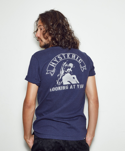 HYSTERIC GLAMOUR(ヒステリックグラマー)の「LOOKING AT YOU pt ポケ付T-SH(Tシャツ/カットソー・メンズ・ネイビー/トップグレー/グリーン系カモフラージュ/ブラック/ホワイト・LARGE/SMALL/MEDIUM/X-LARGE)」の19枚目の写真