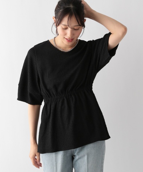 GLOBAL WORK(グローバルワーク)の「MATINEE LINE/シャーリングペプラム/124013(Tシャツ/カットソー・レディース・グレイッシュブルー/アイボリー/ブラック・MEDIUM/LARGE)」の10枚目の写真