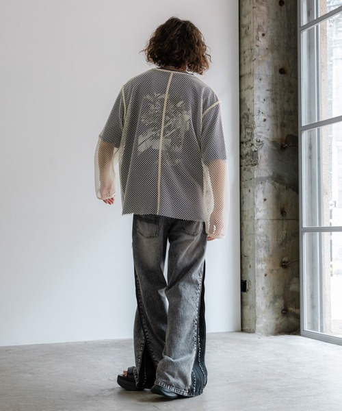 HARE(ハレ)の「オーバーメッシュカット(HARE)(Tシャツ/カットソー・メンズ・ホワイト/ブラック/レッド/パープル/ホワイト系その他・SMALL/MEDIUM)」の8枚目の写真