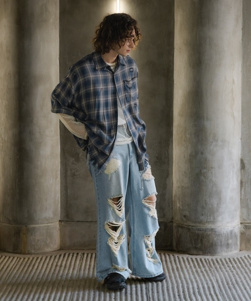 HARE(ハレ)の「オーバーメッシュカット(HARE)(Tシャツ/カットソー・メンズ・ホワイト/ブラック/レッド/パープル/ホワイト系その他・SMALL/MEDIUM)」の12枚目の写真