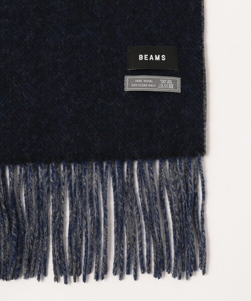 BEAMS（ビームス）の「ヘリンボーン リバーシブル マフラー（マフラー・メンズ・ネイビー/ブラック/チャコールグレー・ONE SIZE）」の13枚目の写真