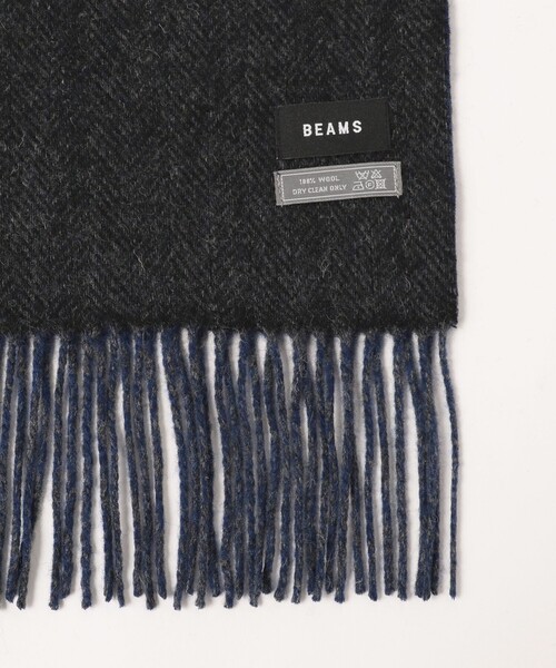 BEAMS（ビームス）の「ヘリンボーン リバーシブル マフラー（マフラー・メンズ・ネイビー/ブラック/チャコールグレー・ONE SIZE）」の16枚目の写真