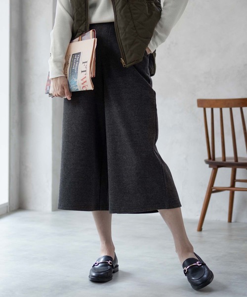 Howdy Marie(ハウディ―マリー)の「Howdy Marie ニットワイドクロプト丈 ストレッチパンツ(その他パンツ・レディース・チャコールグレー/グレー/チェック・L/M)」の9枚目の写真