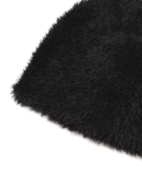 NATURAL BEAUTY BASIC（ナチュラルビューティーベーシック）の「◇シャギービーニー（ニットキャップ/ビーニー・レディース・ブラック/オフホワイト・FREE）」の7枚目の写真