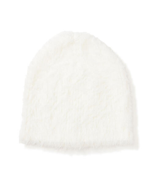 NATURAL BEAUTY BASIC（ナチュラルビューティーベーシック）の「◇シャギービーニー（ニットキャップ/ビーニー・レディース・ブラック/オフホワイト・FREE）」の3枚目の写真