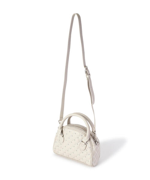 NATURAL BEAUTY BASIC（ナチュラルビューティーベーシック）の「◇【Oggi掲載】マイクロスタッズキルトボストンバッグ（ボストンバッグ・レディース・ブラック/グレー・ﾌﾘ-）」の10枚目の写真