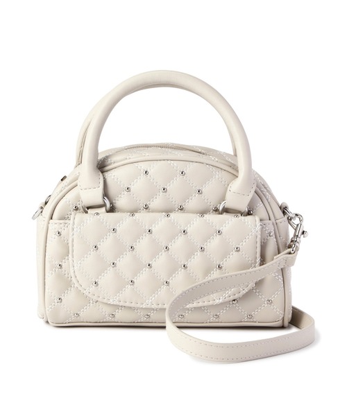 NATURAL BEAUTY BASIC（ナチュラルビューティーベーシック）の「◇【Oggi掲載】マイクロスタッズキルトボストンバッグ（ボストンバッグ・レディース・ブラック/グレー・ﾌﾘ-）」の14枚目の写真