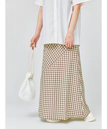 切替チェックスカート