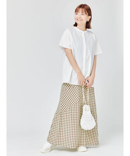 Lugnoncure(ルノンキュール)の「切替チェックスカート(スカート・レディース・グレー/オフホワイト/グリーン・F)」の10枚目の写真