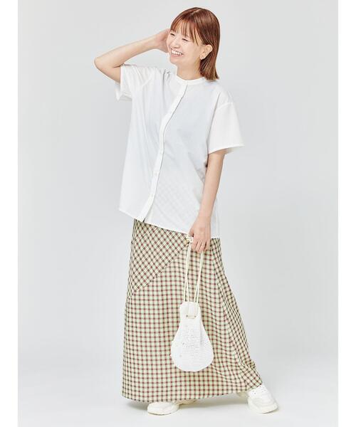 Lugnoncure(ルノンキュール)の「切替チェックスカート(スカート・レディース・グレー/オフホワイト/グリーン・F)」の11枚目の写真