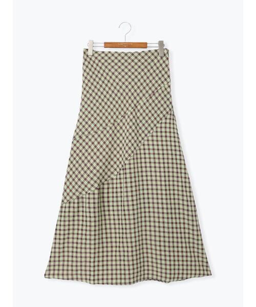 Lugnoncure(ルノンキュール)の「切替チェックスカート(スカート・レディース・グレー/オフホワイト/グリーン・F)」の13枚目の写真