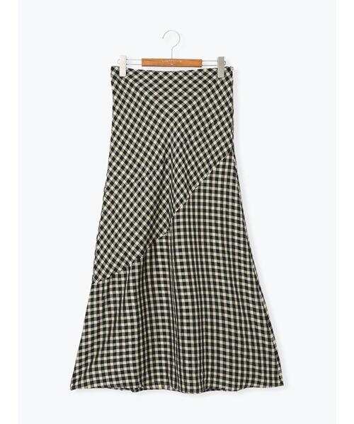 Lugnoncure(ルノンキュール)の「切替チェックスカート(スカート・レディース・グレー/オフホワイト/グリーン・F)」の14枚目の写真