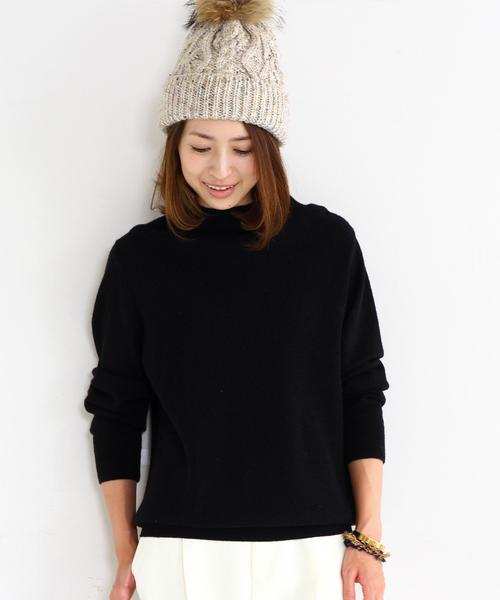 BEAUTY&YOUTH UNITED ARROWS（ビューティーアンドユースユナイテッドアローズ）の「BY∵ ウールカシミヤボトルネックニット◆（ニット/セーター・レディース・ホワイト/ブラック/グレー/オリーブ/ケリー・FREE）」の3枚目の写真