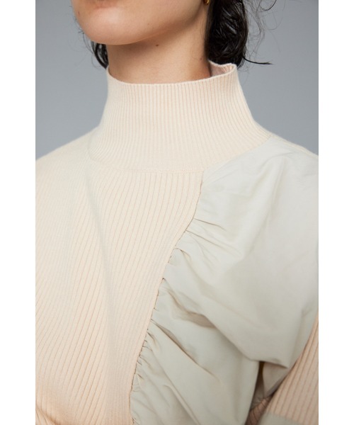 HeRIN.CYE（ヘリンドットサイ）の「Short docking knit tops　　ショートドッキングニットトップス（ニット/セーター・レディース・グレー/オフホワイト/ネイビー・FREE）」の16枚目の写真