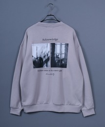 Ponte Fabric Back Print Photo Graphic SweatShirt/ポンチ バックプリント フォトグラフィック スウェット トップス トレーナー メンズ