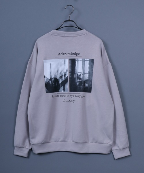 ANPAS(アンパス)の「Ponte Fabric Back Print Photo Graphic SweatShirt/ポンチ バックプリント フォトグラフィック スウェット トップス トレーナー メンズ(スウェット・メンズ・グレイッシュベージュ/ブラック/ホワイト/グレイッシュブルー・LL/L/M)」の3枚目の写真