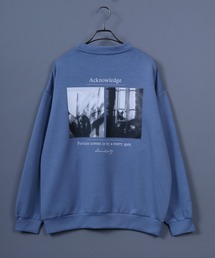 Ponte Fabric Back Print Photo Graphic SweatShirt/ポンチ バックプリント フォトグラフィック スウェット トップス トレーナー メンズ