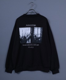 Ponte Fabric Back Print Photo Graphic SweatShirt/ポンチ バックプリント フォトグラフィック スウェット トップス トレーナー メンズ