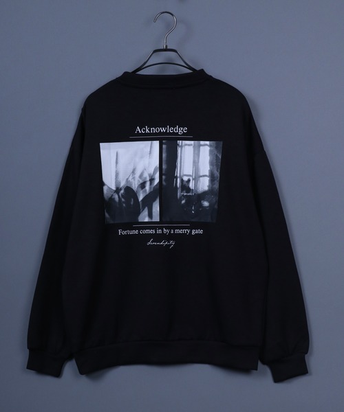 ANPAS(アンパス)の「Ponte Fabric Back Print Photo Graphic SweatShirt/ポンチ バックプリント フォトグラフィック スウェット トップス トレーナー メンズ(スウェット・メンズ・グレイッシュベージュ/ブラック/ホワイト/グレイッシュブルー・LL/L/M)」の2枚目の写真