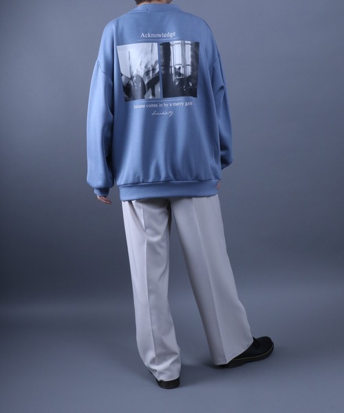 セール】Ponte Fabric Back Print Photo Graphic SweatShirt/ポンチ
