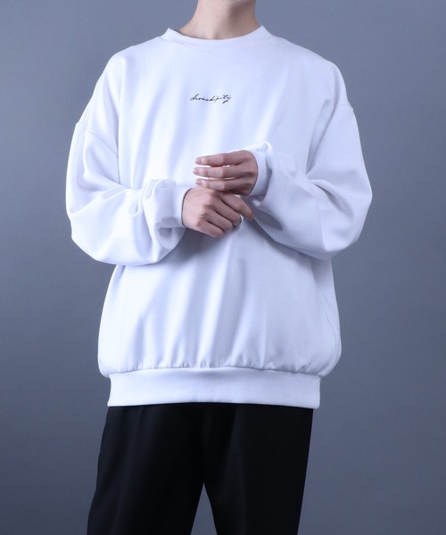セール】Ponte Fabric Back Print Photo Graphic SweatShirt/ポンチ