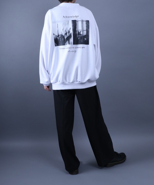 セール】Ponte Fabric Back Print Photo Graphic SweatShirt