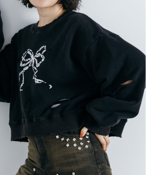 Lui's（ルイス）の「【cierio /シエリオ 】スウェットプルオーバー（Tシャツ/カットソー・レディース・ブラック/ネイビー・FREE）」の11枚目の写真