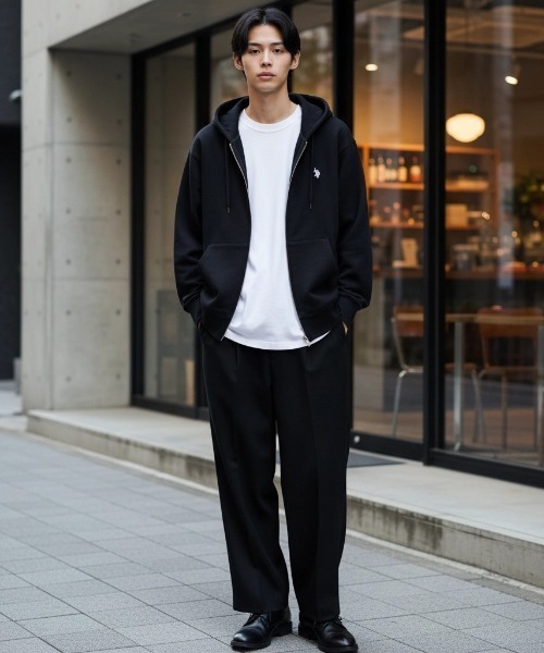 U.S. POLO ASSN.(ユーエスポロアッスン)の「U.S. POLO ASSN./ユーエスポロアッスン 別注 オーバーサイズ 裏毛 ロゴ ワンポイント刺繍 スウェット ジップアップパーカー/長袖 トップス フルジップパーカー/レディース メンズ(パーカー・メンズ・グレー/オートミール/ブラック/チャコールグレー・L/M/LL)」の13枚目の写真