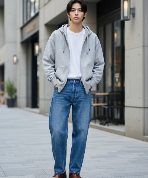 U.S. POLO ASSN.(ユーエスポロアッスン)の「U.S. POLO ASSN./ユーエスポロアッスン 別注 オーバーサイズ 裏毛 ロゴ ワンポイント刺繍 スウェット ジップアップパーカー/長袖 トップス フルジップパーカー/レディース メンズ(パーカー・メンズ・グレー/オートミール/ブラック/チャコールグレー・L/M/LL)」の5枚目の写真
