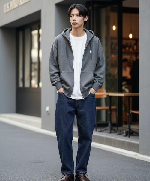 U.S. POLO ASSN.(ユーエスポロアッスン)の「U.S. POLO ASSN./ユーエスポロアッスン 別注 オーバーサイズ 裏毛 ロゴ ワンポイント刺繍 スウェット ジップアップパーカー/長袖 トップス フルジップパーカー/レディース メンズ(パーカー・メンズ・グレー/オートミール/ブラック/チャコールグレー・L/M/LL)」の15枚目の写真