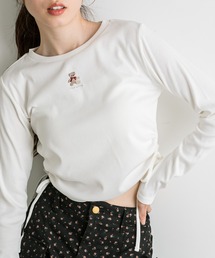クマ刺繍脇ドロストTシャツ