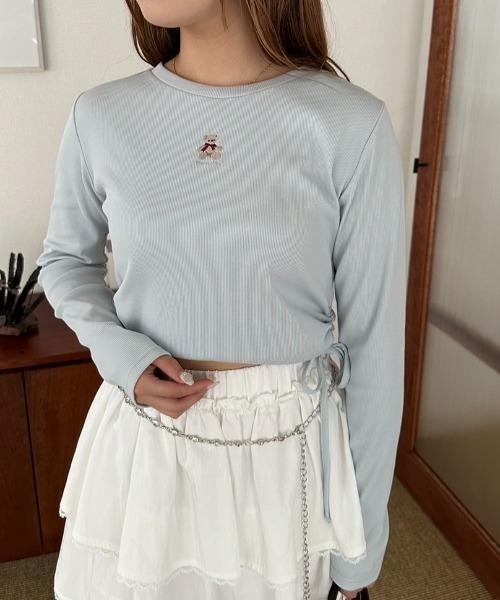 クマ刺繍脇ドロストTシャツ（Tシャツ/カットソー）｜OLIVE des OLIVE