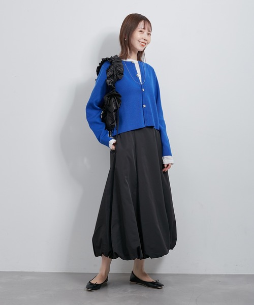 ROPE' PICNIC（ロペピクニック）の「バルーンギャザースカート/撥水加工（スカート・レディース・キャメル/ブラック・38）」の3枚目の写真