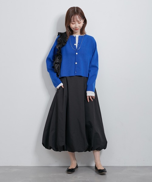 ROPE' PICNIC（ロペピクニック）の「バルーンギャザースカート/撥水加工（スカート・レディース・キャメル/ブラック・38）」の4枚目の写真