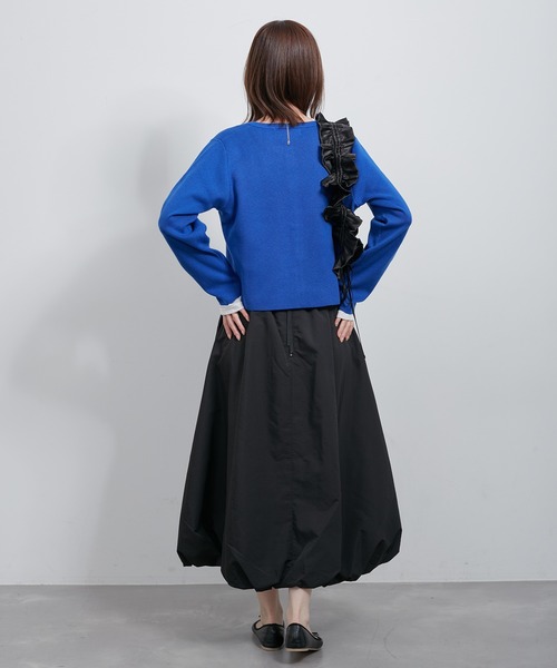 ROPE' PICNIC（ロペピクニック）の「バルーンギャザースカート/撥水加工（スカート・レディース・キャメル/ブラック・38）」の6枚目の写真