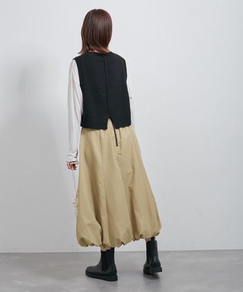 ROPE' PICNIC（ロペピクニック）の「バルーンギャザースカート/撥水加工（スカート・レディース・キャメル/ブラック・38）」の14枚目の写真