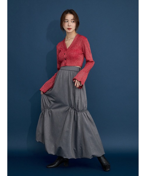 【セール】Vネックニットラメカーデ(ニット/セーター)|Stylevoice for xxx(スタイルヴォイスフォー) 【セール】Vネックニットラメカーデ(ニット/セーター)|Stylevoice for xxx(スタイルヴォイスフォー)