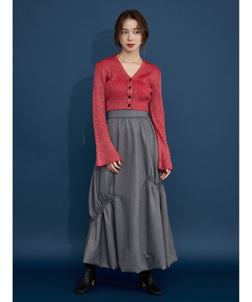 【セール】Vネックニットラメカーデ(ニット/セーター)|Stylevoice for xxx(スタイルヴォイスフォー) 【セール】Vネックニットラメカーデ(ニット/セーター)|Stylevoice for xxx(スタイルヴォイスフォー)