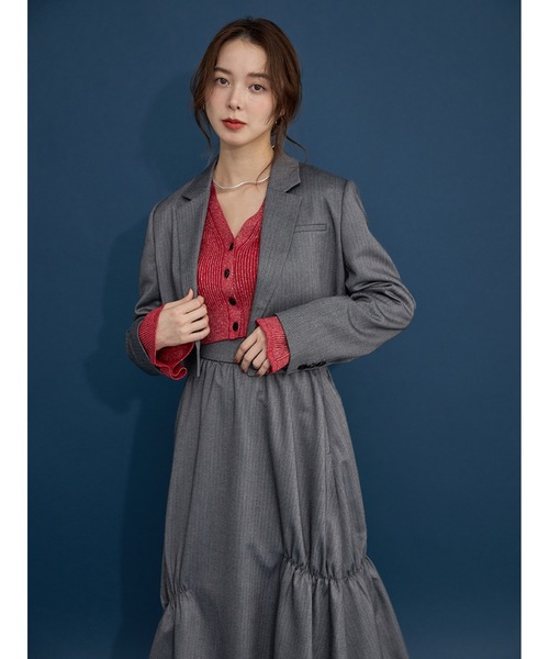 【セール】Vネックニットラメカーデ(ニット/セーター)|Stylevoice for xxx(スタイルヴォイスフォー) 【セール】Vネックニットラメカーデ(ニット/セーター)|Stylevoice for xxx(スタイルヴォイスフォー)