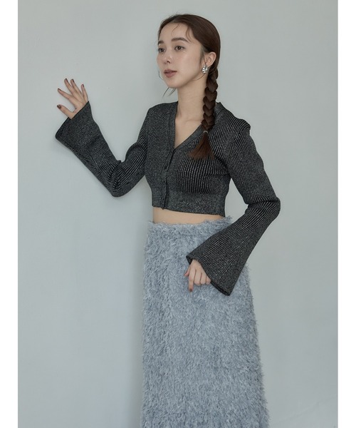 【セール】Vネックニットラメカーデ(ニット/セーター)|Stylevoice for xxx(スタイルヴォイスフォー) 【セール】Vネックニットラメカーデ(ニット/セーター)|Stylevoice for xxx(スタイルヴォイスフォー)