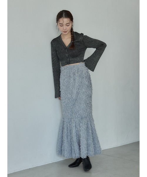 【セール】Vネックニットラメカーデ(ニット/セーター)|Stylevoice for xxx(スタイルヴォイスフォー) 【セール】Vネックニットラメカーデ(ニット/セーター)|Stylevoice for xxx(スタイルヴォイスフォー)