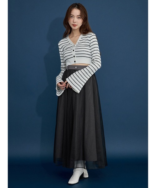 【セール】Vネックニットラメカーデ(ニット/セーター)|Stylevoice for xxx(スタイルヴォイスフォー) 【セール】Vネックニットラメカーデ(ニット/セーター)|Stylevoice for xxx(スタイルヴォイスフォー)