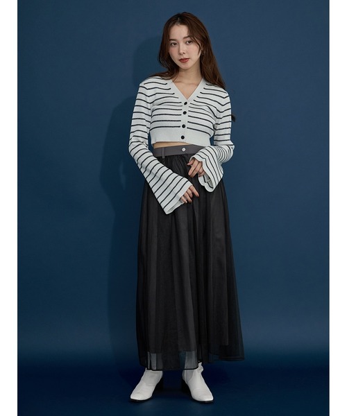 【セール】Vネックニットラメカーデ(ニット/セーター)|Stylevoice for xxx(スタイルヴォイスフォー) 【セール】Vネックニットラメカーデ(ニット/セーター)|Stylevoice for xxx(スタイルヴォイスフォー)